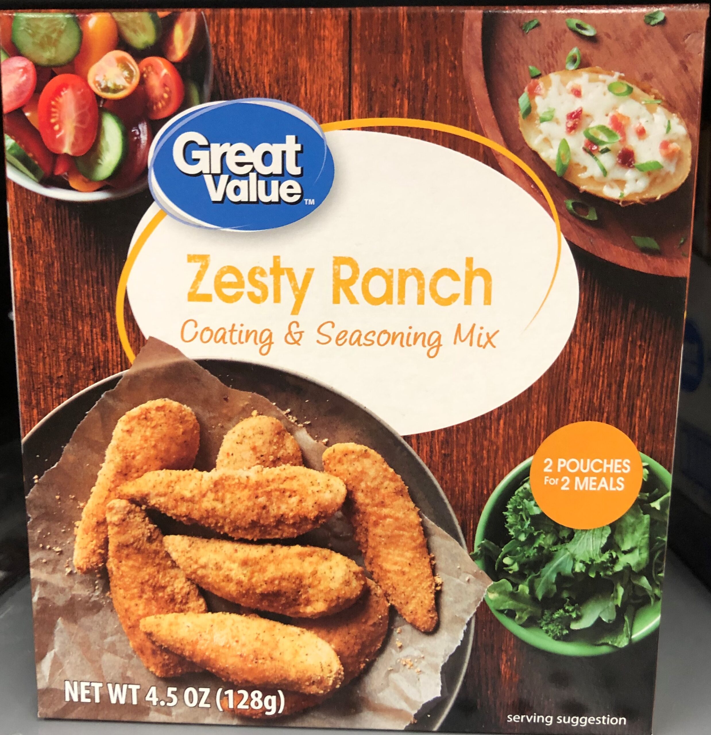 Great Value Zesty Ranch Coating & Seasoning Mix 2 Pouches Chicken Pork