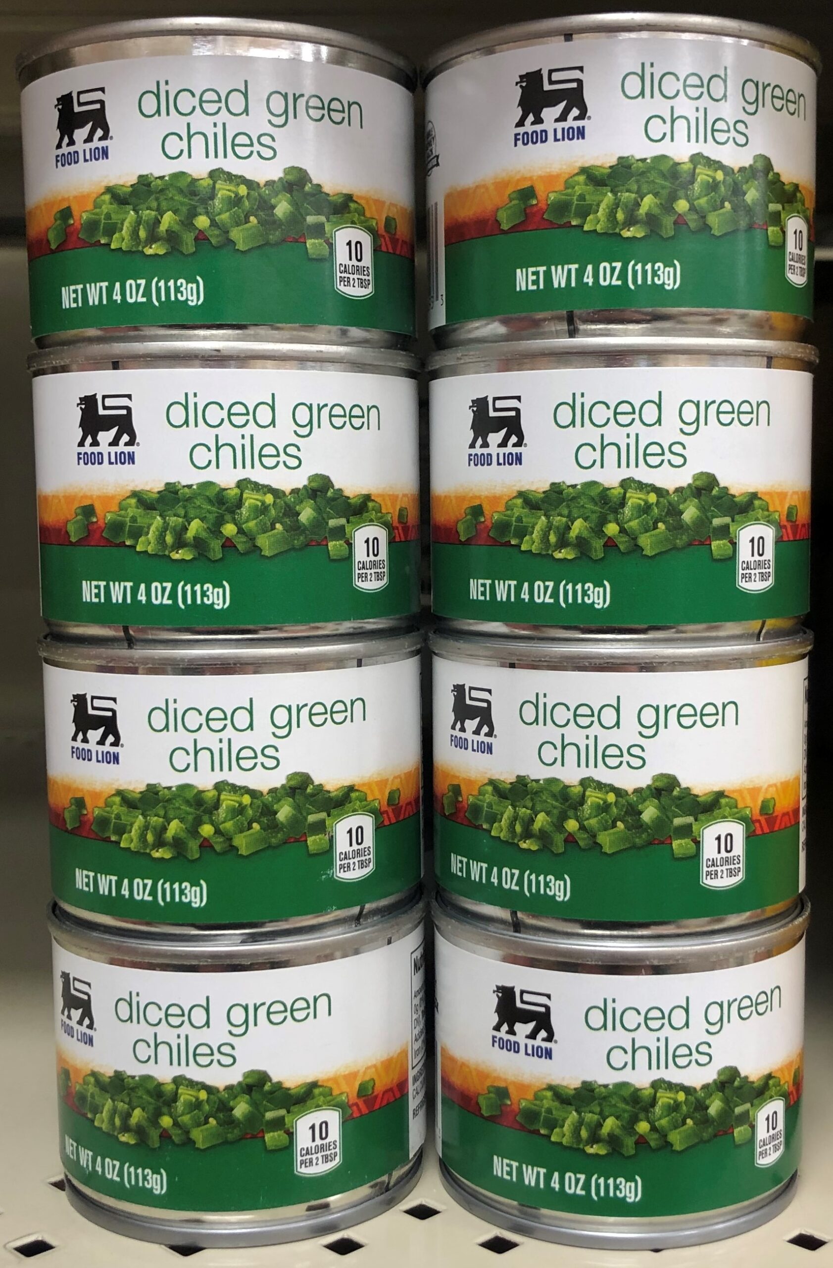 8 Food Lion Diced Green Chilies 4 oz Cans FREE SHIP tacos burrito fajita ques...