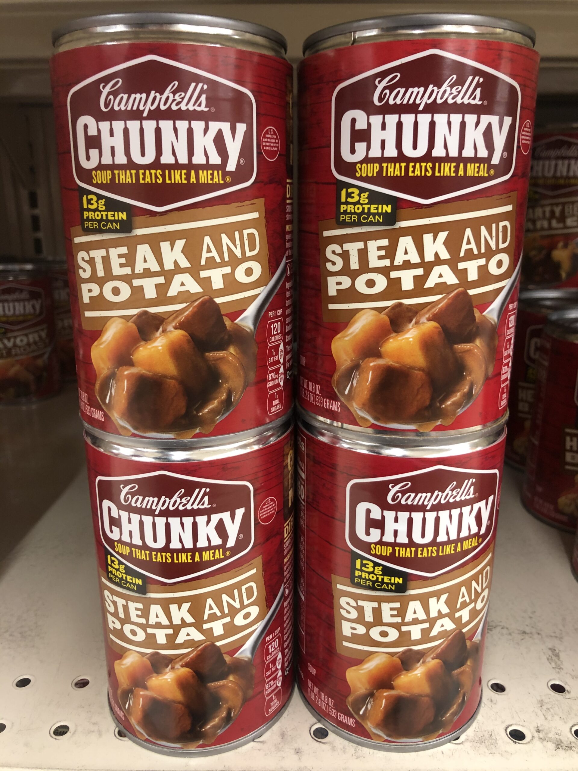 4 Campbell’s CHUNKY Steak & Potato Soup 18.8 oz Cans FREE SHIP – JT ...