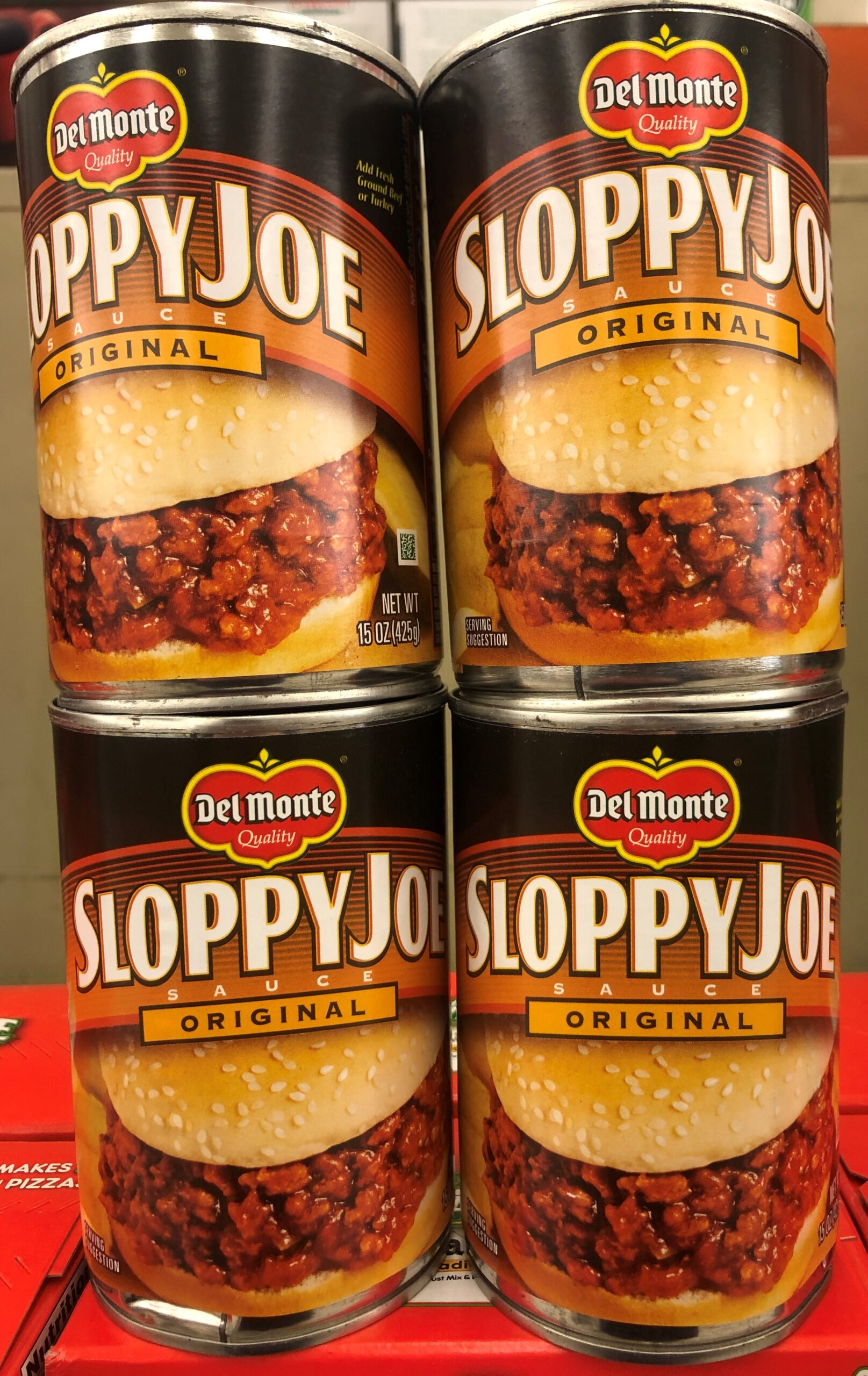 4 CANS Del Monte Original Sloppy Joe Sauce 14.5 oz Hamburger Manwich