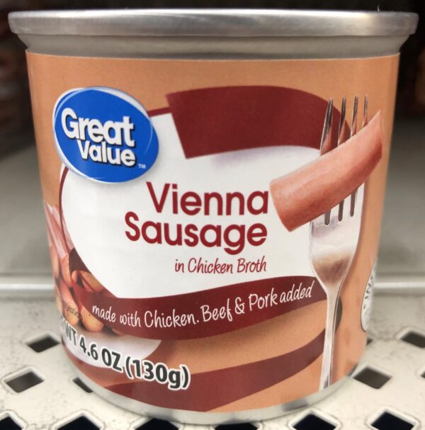 8 Cans Great Value Vienna Sausage In Chicken Broth Meat 4.6 oz Can