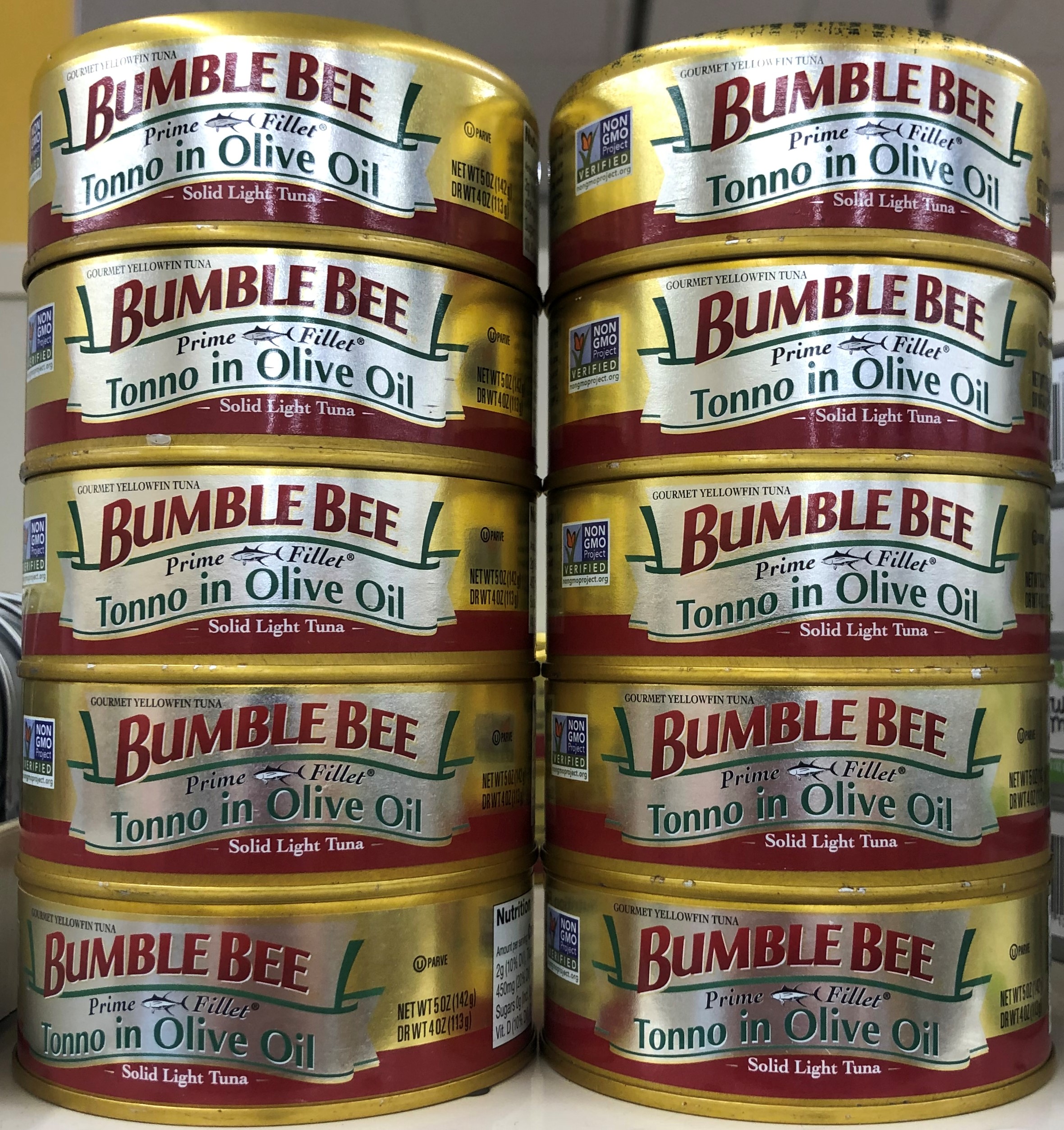 10 CANS Bumble Bee Fillet Tonno in Olive Oil Solid Gourmet Yellowfin Tuna 5 oz