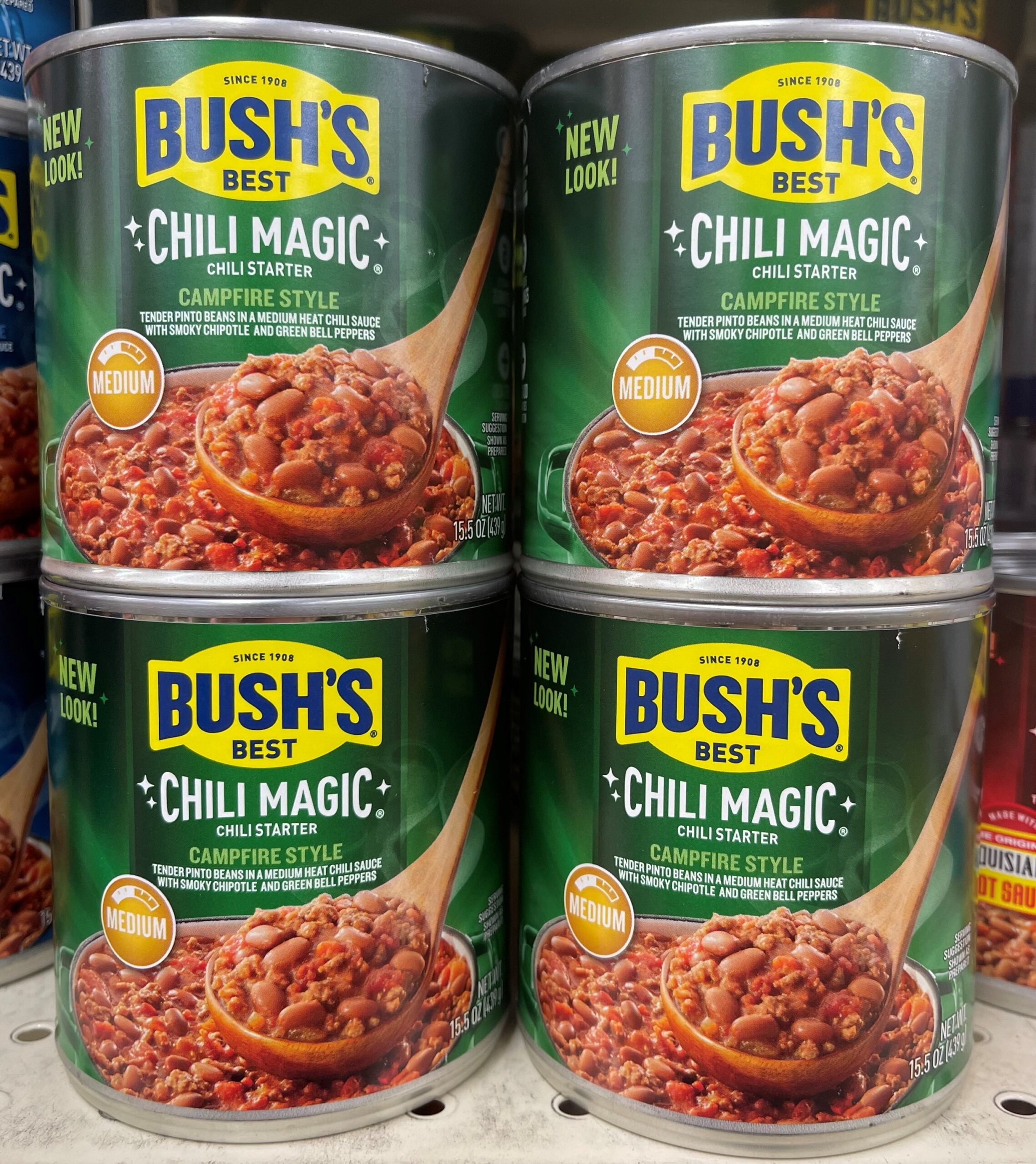 4 CANS Bush's Chili Magic Chili Starter Campfire Recipe Medium 16 oz Can  Base – JT Outfitters