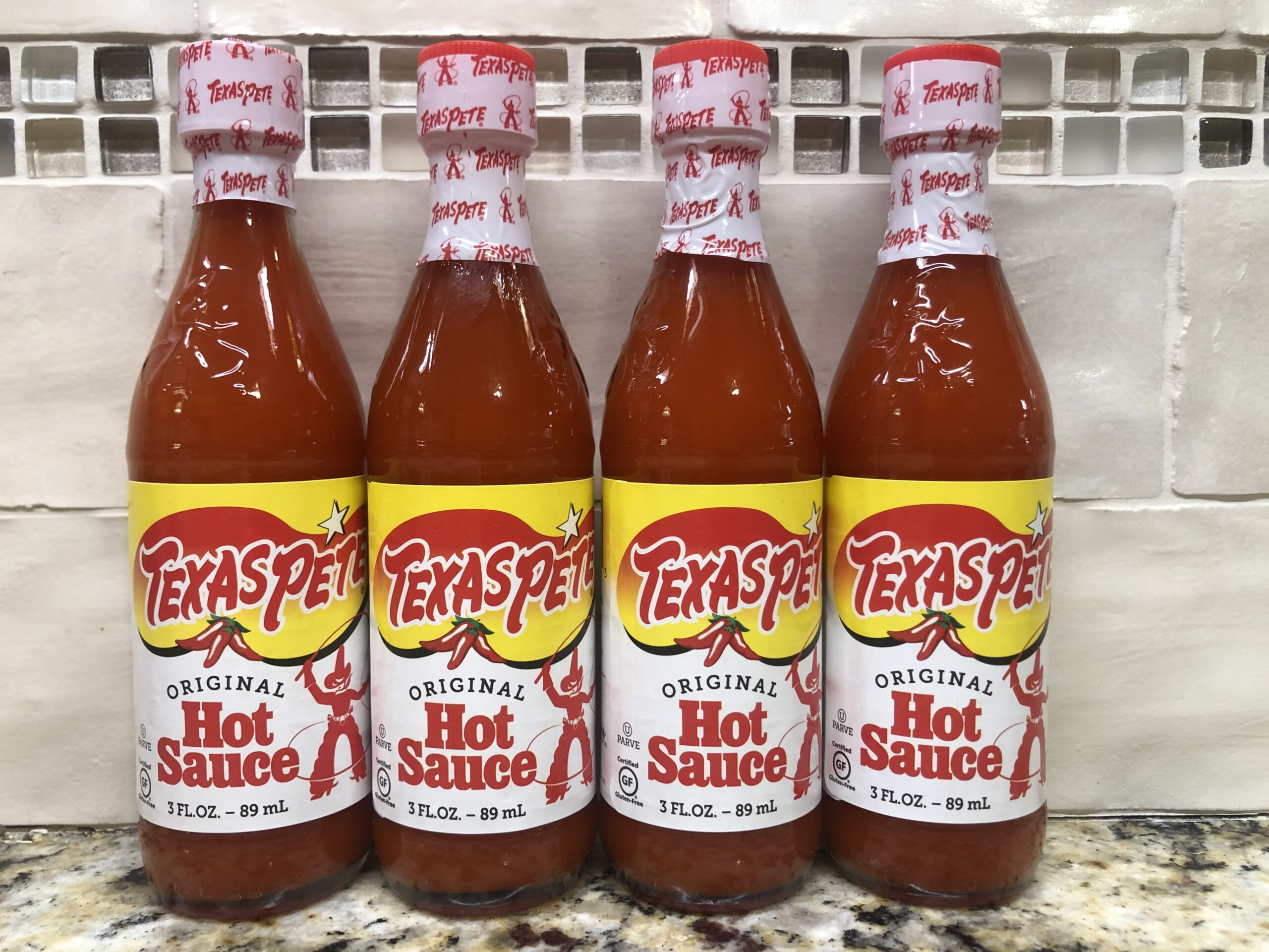 4 BOTTLES Texas Pete Hot Sauce Pepper Wing 3 oz Bottle Pocket Size