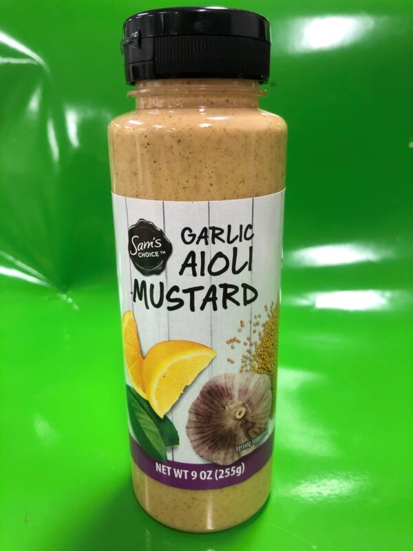 4 Squeeze Bottles Of Sams Choice Garlic Aioli Mustard 9 Oz Deli