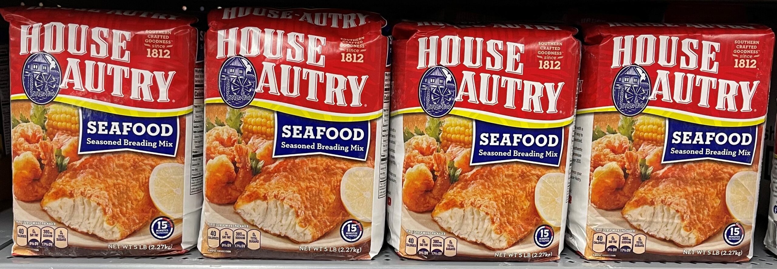 4 BAG 5 lbs House Autry Seasoned Seafood Breader Mix Flour Fish Fry