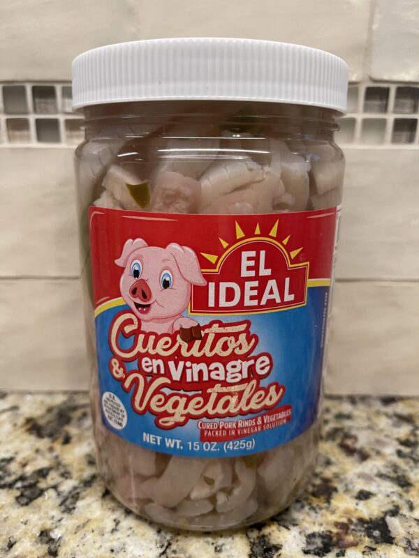 2 Jars El Ideal Cueritos And Vegetables En Vinagre Pickled Pork Skins