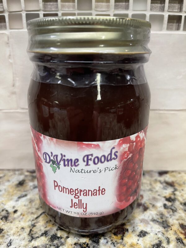 2 Jars D’vine Foods Pomegranate Jelly 18 oz Jar Sweet Tangy Jam Juice ...