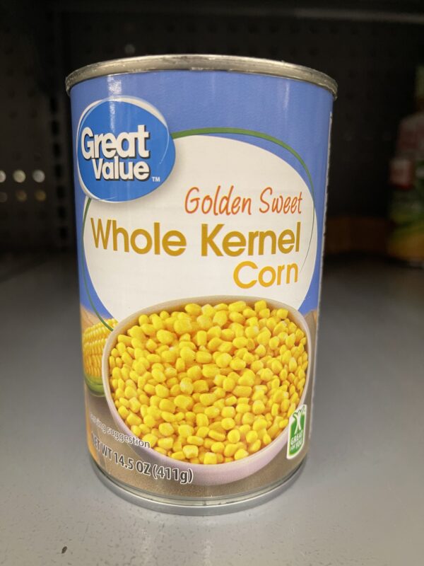 Cans Great Value Golden Sweet Whole Kernel Corn Oz Can Vegetable