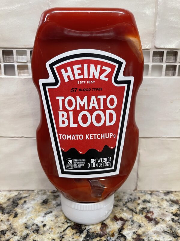3 BOTTLES Heinz Tomato Blood Ketchup 20 oz Catsup Halloween Monster ...