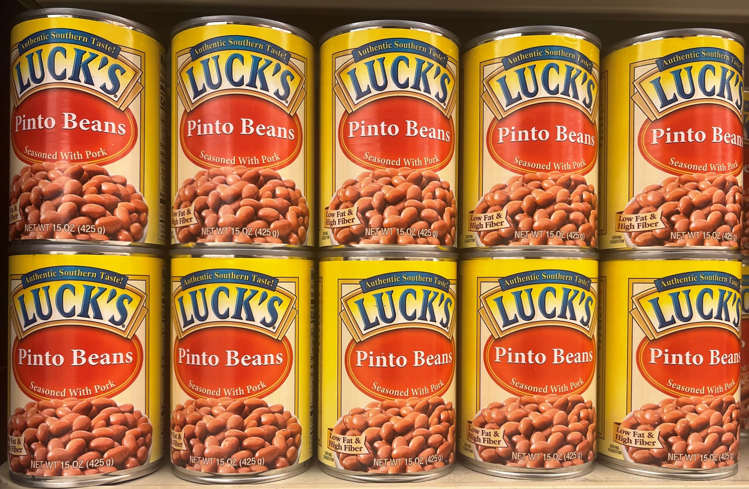 10 CANS Luck's Pinto Beans Seasoned with Pork 15 oz Can Vegetable Bean